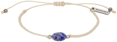 Isabel Marant White Chumani Bracelet In Ecru/blue