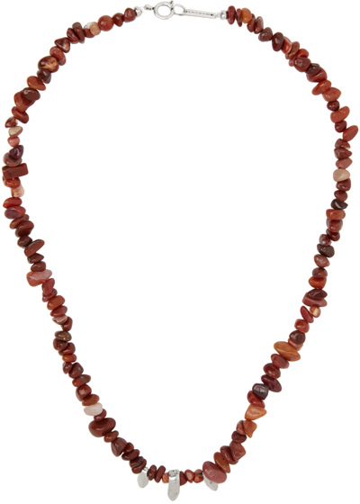 Isabel Marant Orange Pepite Necklace In Rust