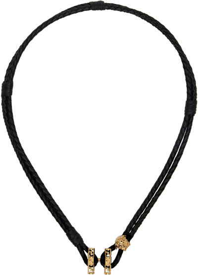 Versace Black Medusa Necklace In 1b00v-black-