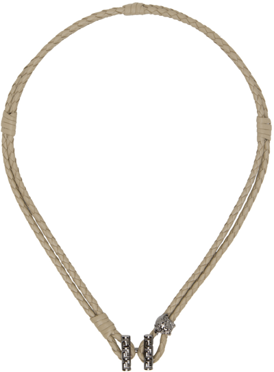 Versace Taupe Medusa Necklace In 1kb9e-sand-ruthenium