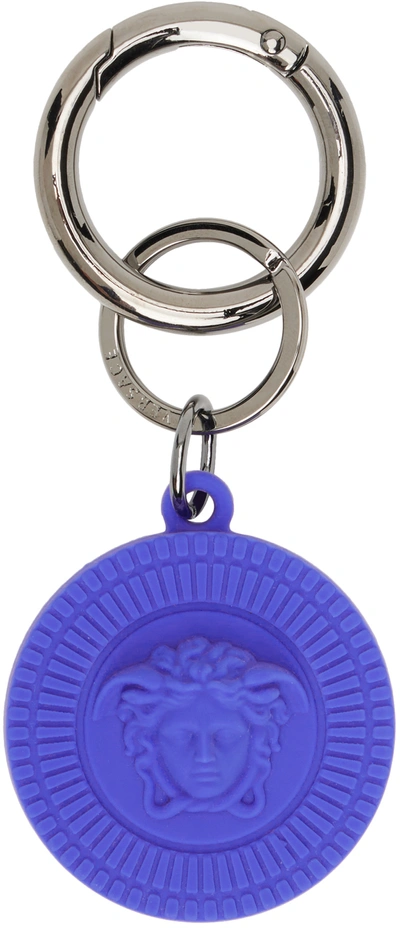Versace Blue Medusa Biggie Airtag Keychain