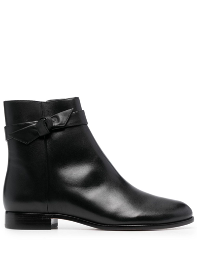 Alexandre Birman 20mm Knot-detailing Leather Boots In Black