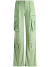 Alice And Olivia Joette Wide Leg Cargo Pants In Green