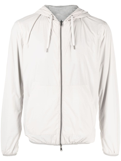 Herno Reversible Long-sleeve Hooded Jacket In Neutrals