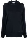 MSGM LOGO-EMBROIDERED WOOL-CASHMERE HOODIE