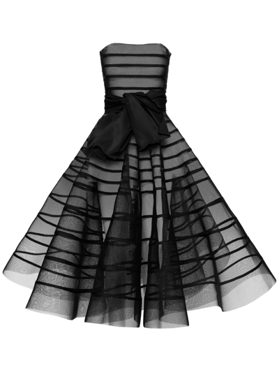 Oscar De La Renta Bow-detail Cage Gown In Black