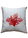 LES-OTTOMANS CORAL EMBROIDERED CUSHION