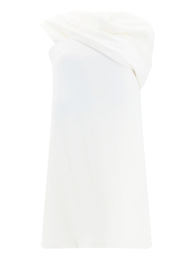 Ferragamo Salvatore  Hooded Mini Dress In Bianco/nero