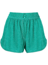Oseree Green Lurex Design Minishorts In Green