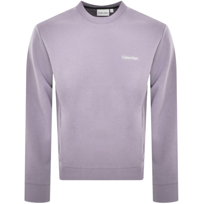Calvin Klein Logo Crew Neck Sweatshirt Lilac