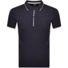 Armani Exchange Placket Detail Polo In Black In Navy