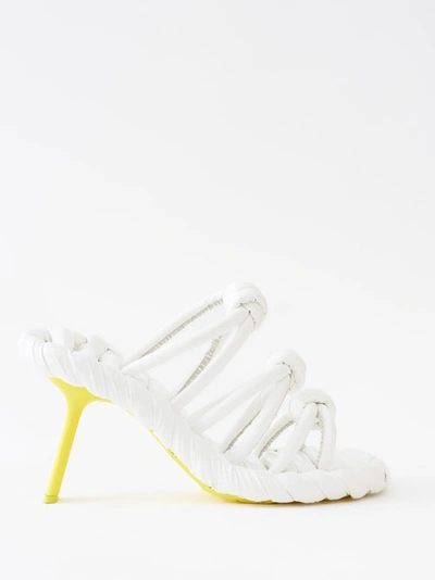 Loewe Petal Knot 90 Leather Sandals In White