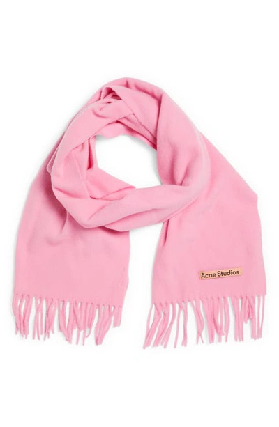 Acne Studios Canada Narrow Fringe Scarf In Bubble_pink