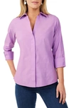 Foxcroft Cole Roll Sleeve Button-up Shirt In Soft Violet