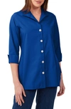 Foxcroft Mary Cotton Button-up Shirt In Royal Blue