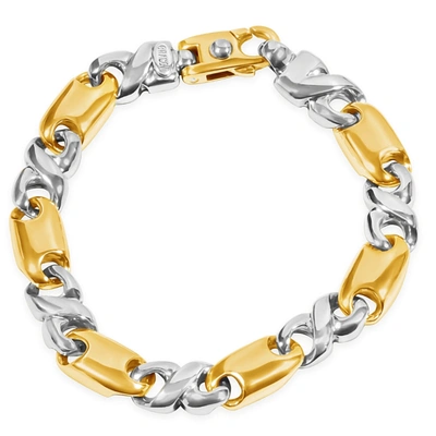 Pompeii3 Men's Link 14k Gold (65gram) Or Platinum (105gram) 9.5mm Bracelet 8.5" In Multi