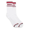 Hugo Boss Two-pack Of Quarter-length Socks With Stripes And Logo In White