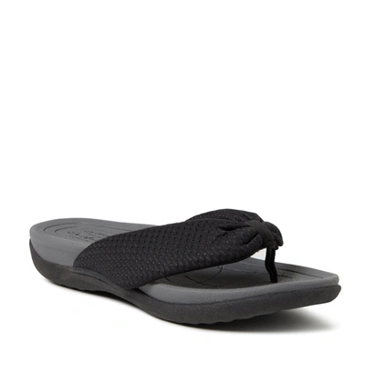 Dearfoams Womens Memory Foam Slip-on Thong Sandals In Black