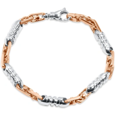 Pompeii3 Men's Figaro Link 14k Gold (36gram) Or Platinum (59gram) 6.5mm Bracelet 8" In Silver