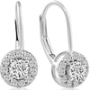Pompeii3 1/2ct Halo Diamond Hoops With Lever Backs In White Or Yellow Gold In Multi
