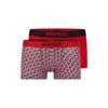 Hugo Boss Two-pack Of Stretch-cotton Trunks With Logo Waistbands In Multi