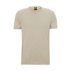 Hugo Boss Silk-cotton Slim-fit T-shirt With Fineline Stripes In Light Beige