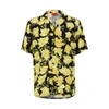 Hugo Relaxed-fit Shirt In Floral-print Poplin In Yellow