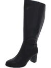 Giani Bernini Adonnys Womens Leather Wide Calf Knee-high Boots In Black
