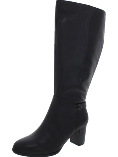 Giani Bernini Adonnys Womens Leather Wide Calf Knee-high Boots In Black