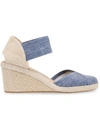 Anne Klein Zatia Womens Closed Toe Ankle Strap Wedge Sandals In Blue