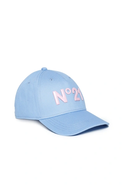 N°21 Kids' Logo-embroidered Baseball Cap In Blue