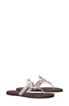 Tory Burch Miller Leather Sandal In Optic Wht/ Spring Lavndr/ Coco