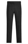 Ralph Lauren Gregory Wool Barathea Tuxedo Pants In Black
