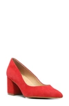 Nydj Solimar Block Heel Pointed Toe Pump In Red