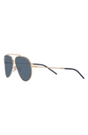 Ray Ban Sunglasses Unisex Aviator Reverse - Rose Gold Frame Blue Lenses 59-11 In Dark Blue