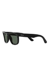 Ray Ban Sunglasses Unisex Mega Wayfarer - Black Frame Green Lenses Polarized 51-21 In Black