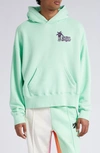 Palm Angels Cotton Hoodie In Light Green Purple