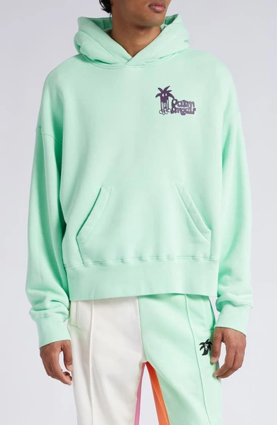 Palm Angels Douby Classic Hoodie In Green