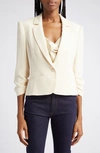 Cinq À Sept Khloe Petite Cropped 3/4-sleeve Blazer In Gardenia