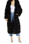 Azalea Wang Faux Fur Midi Coat In Black