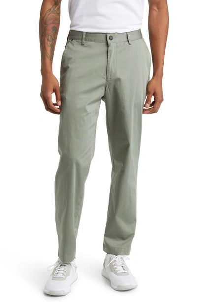 Hugo Boss Perin Cotton Blend Relaxed Fit Pants In Light Green