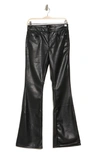Mother The Weekender Mid-rise Faux-leather Flare Jeans In Black - Blk