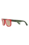 Ray Ban Reverse Wayfarer 53mm Square Sunglasses In Transparent Red