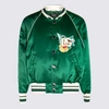 DOLCE & GABBANA DOLCE & GABBANA GREEN SATIN VARSITY BOMBER JACKET