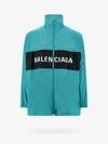 Balenciaga Windbreaker Logo Jacket In Blue