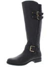 Naturalizer Jessie Womens Leather Wide Calf Riding Boots In Black