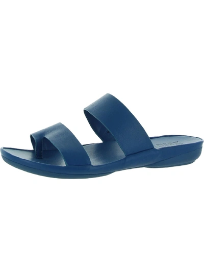 Naturalizer Genn Drift   Womens Leather Slip On Slide Sandals In Blue