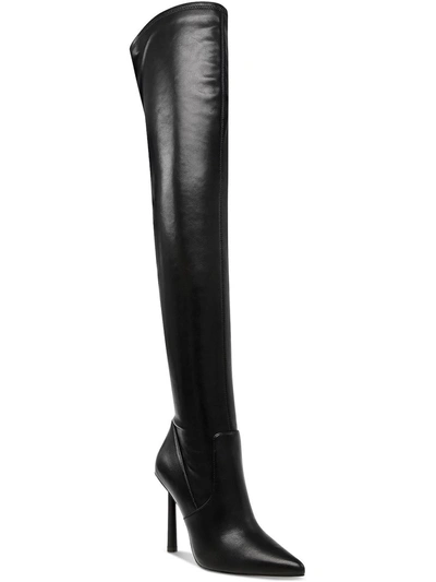 Steve Madden Vivee Womens Sequin Evening Over-the-knee Boots In Black