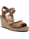 Lucky Brand Mindra Womens Canvas Ankle Strap Espadrille Heels In Latte