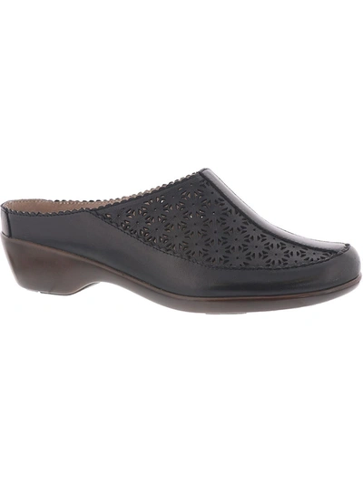 Easy Spirit Dusk Womens Leather Slip On Mules In Black